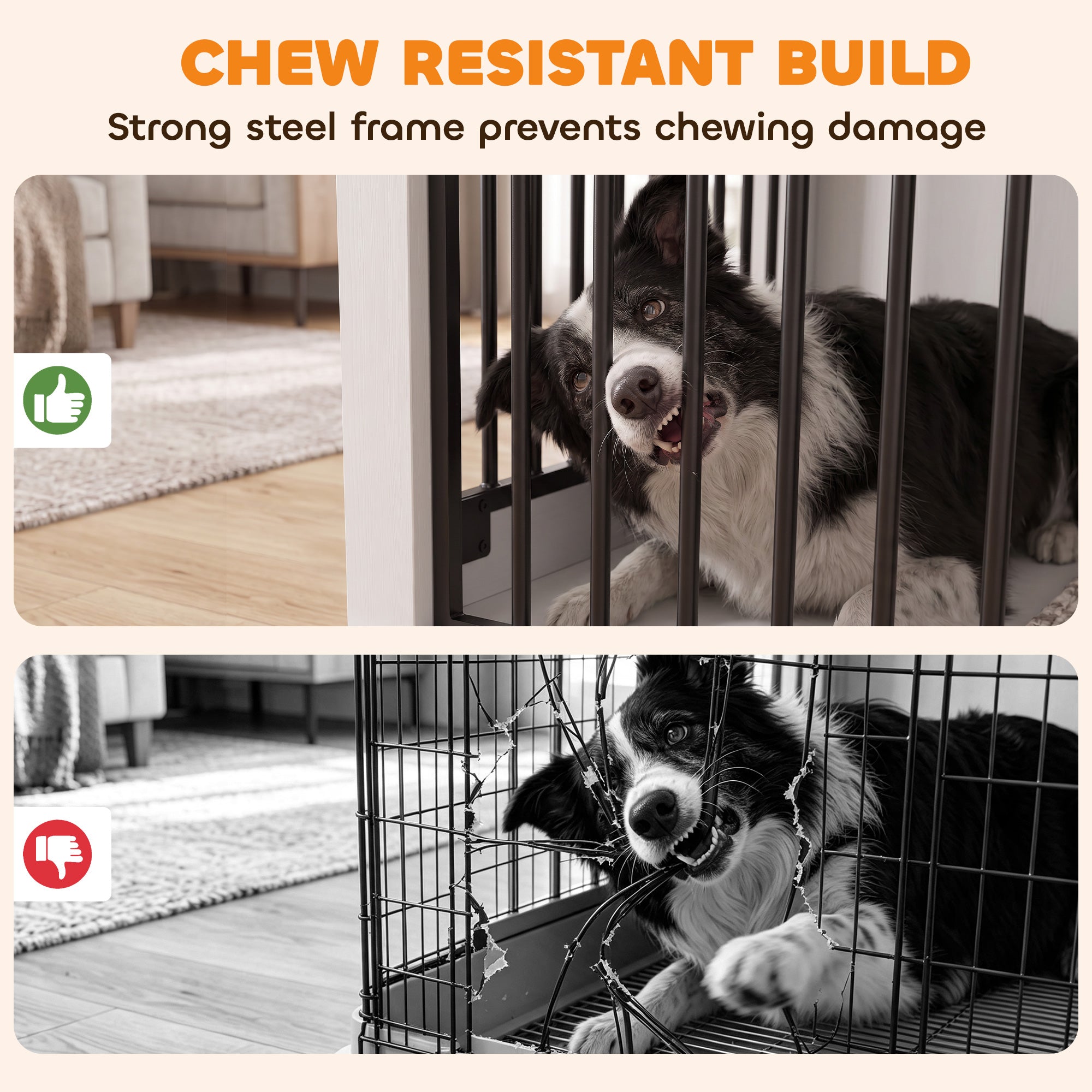 100 cm Dog Crate Furniture with Sliding Barn Door for Large Breeds, White