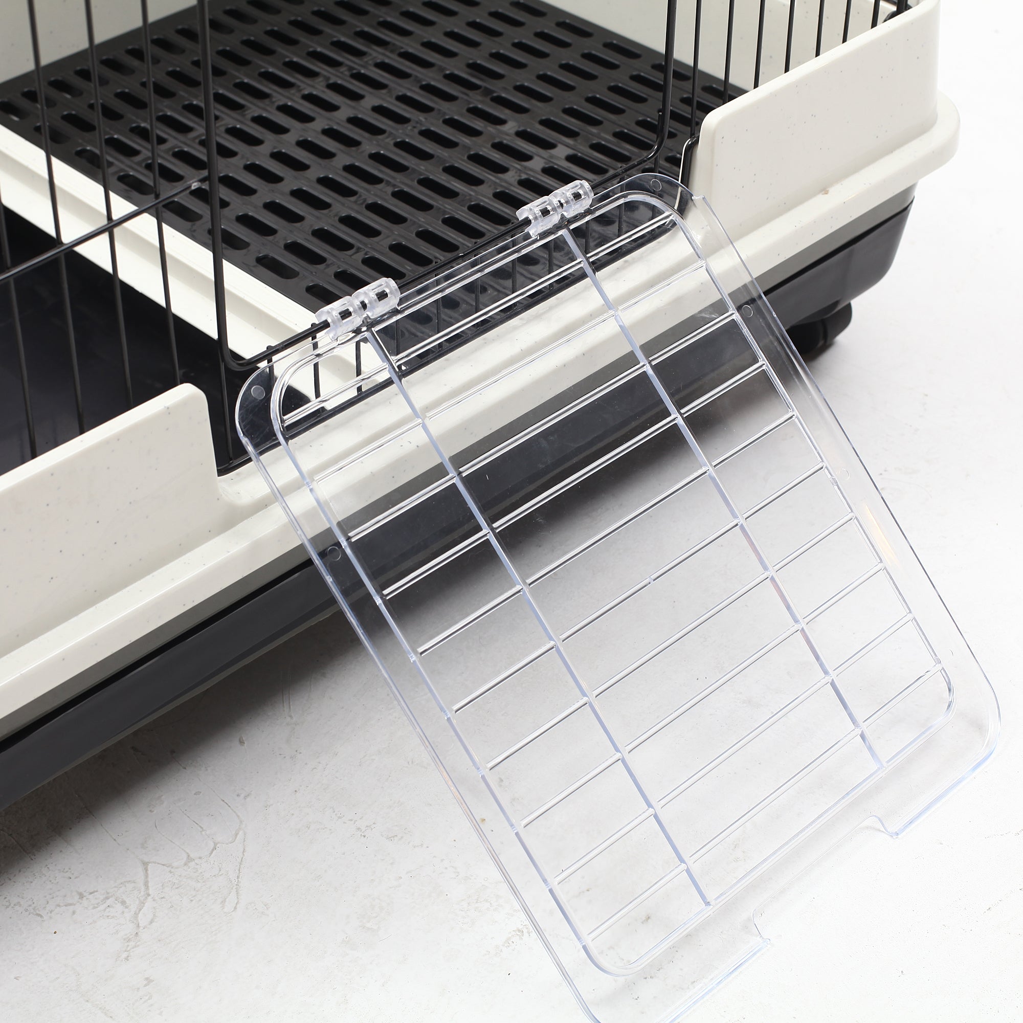 45"H Guinea Pig Cage, 4-Level Rabbit Cage for Ferret, Chinchilla, Hedghog, Bunny, Small Animal Habitat with Wheels, Slide-out Tray, Ramp, Black