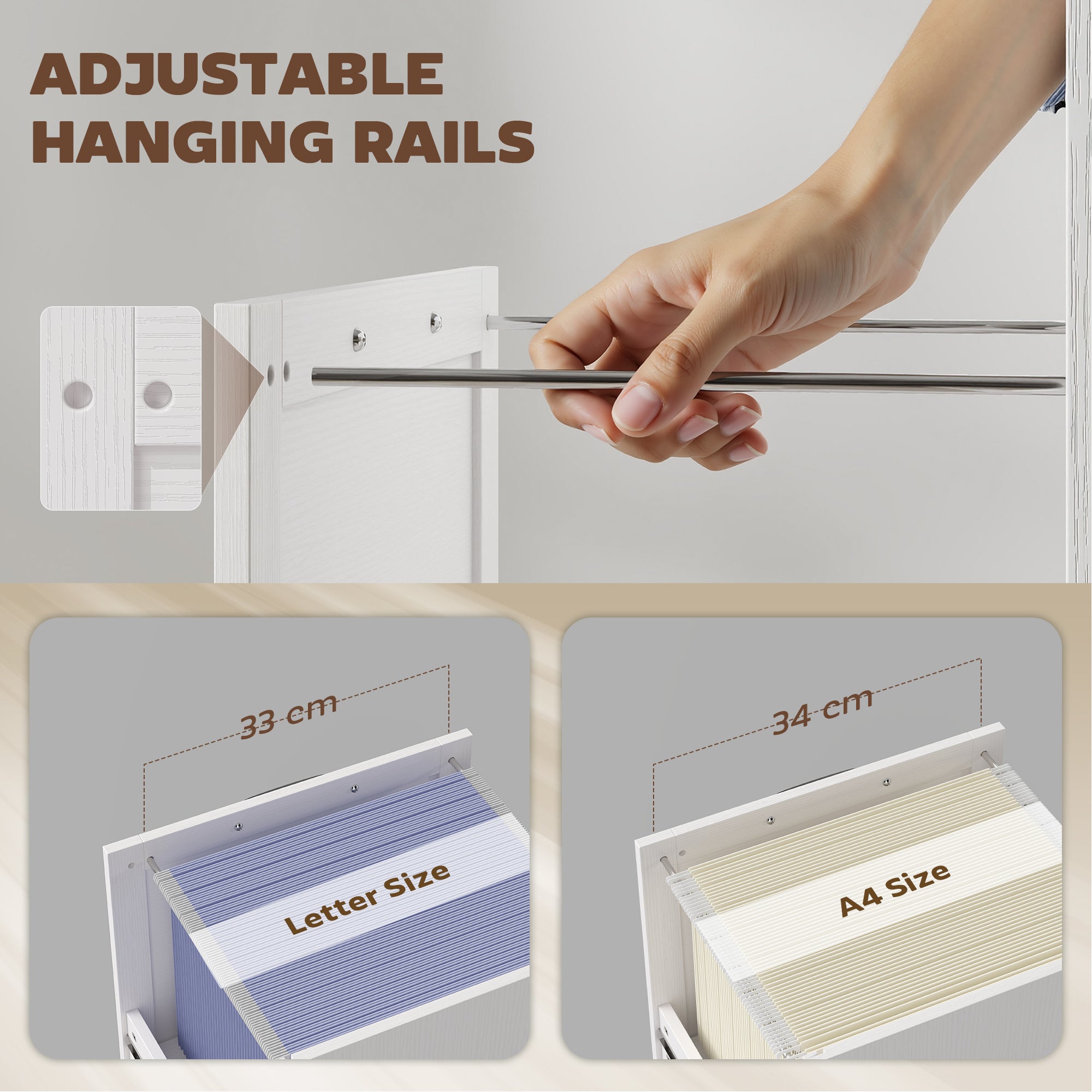 Lateral Filing Cabinet - Farmhouse Printer Stand White