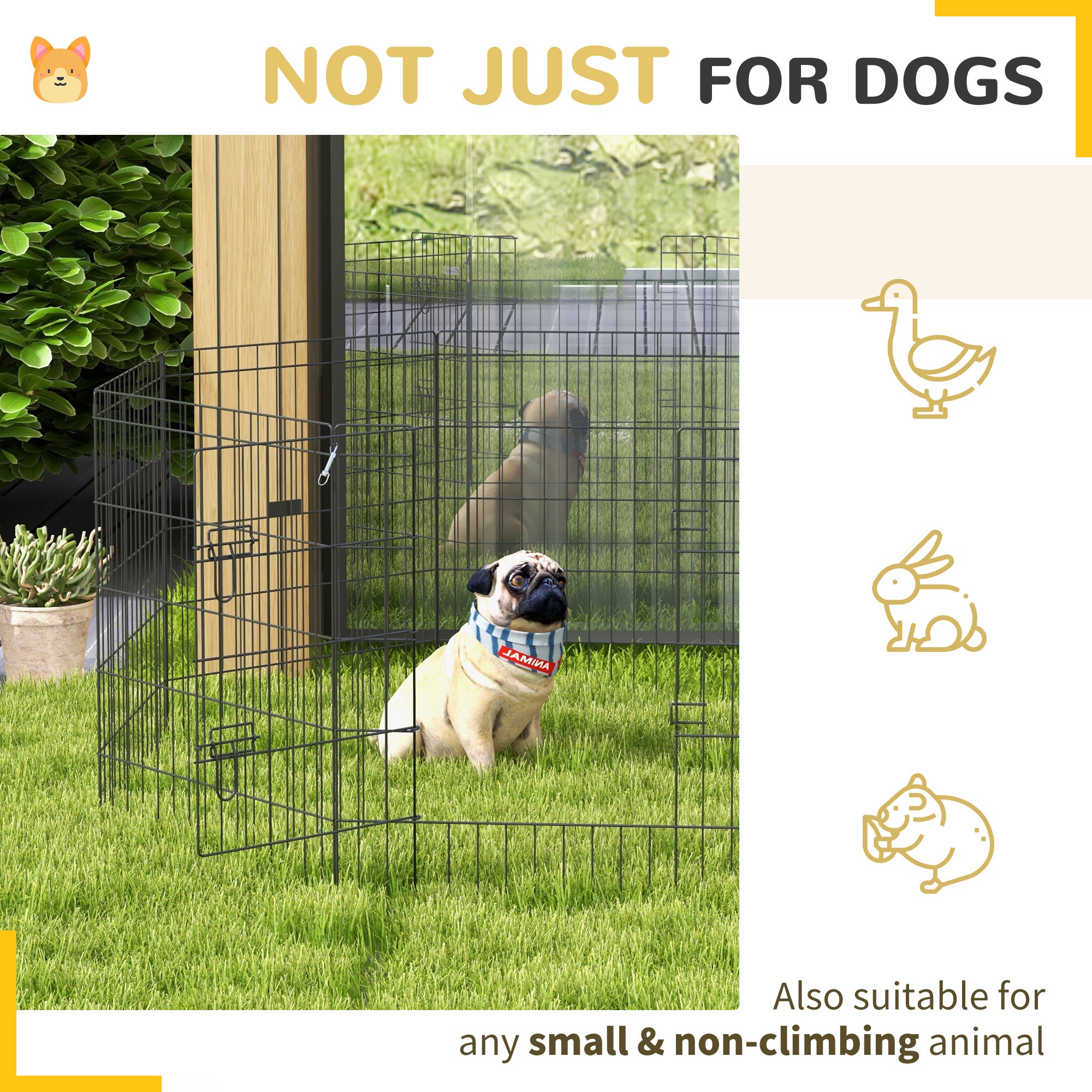 30inch Foldable Metal Exercise Pet Playpen Yard Dog Puppy Kennel Cage 8 Panel