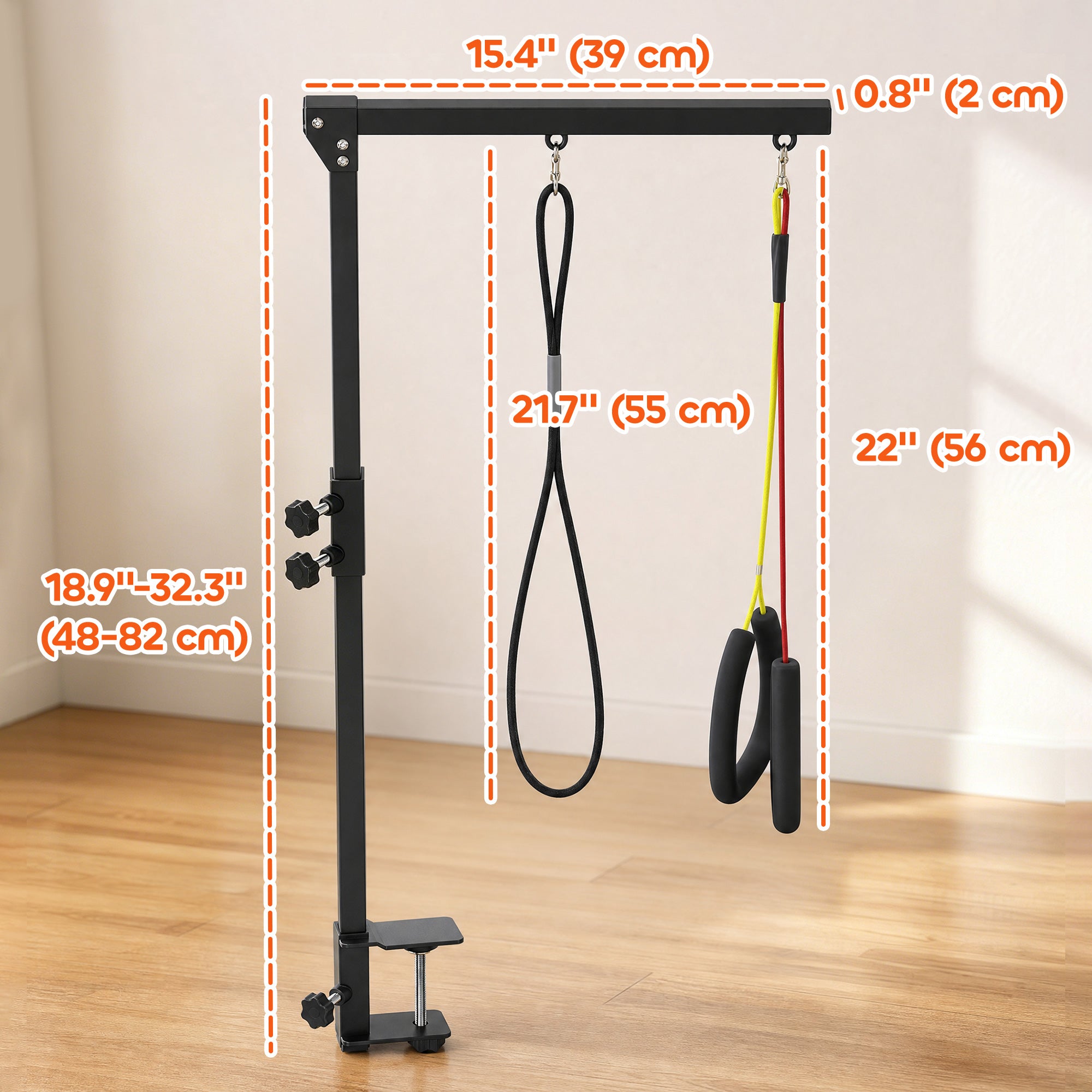 Bras de toilettage pour chien avec pince, pliable et réglable, avec 2 potences de maintien, pour petits et moyens chiens, 18.9" -32.3", noir