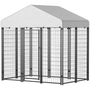 Outdoor Dog Kennel with Waterproof UV-Resistant Cover, 6 x 4 x 6 ft