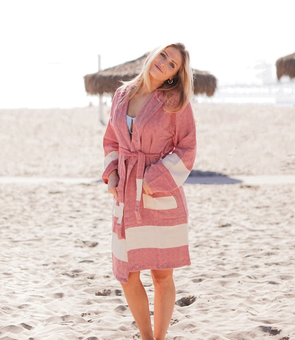 VENICE TURKISH BATHROBE-Bathrobe-DECOROLALA