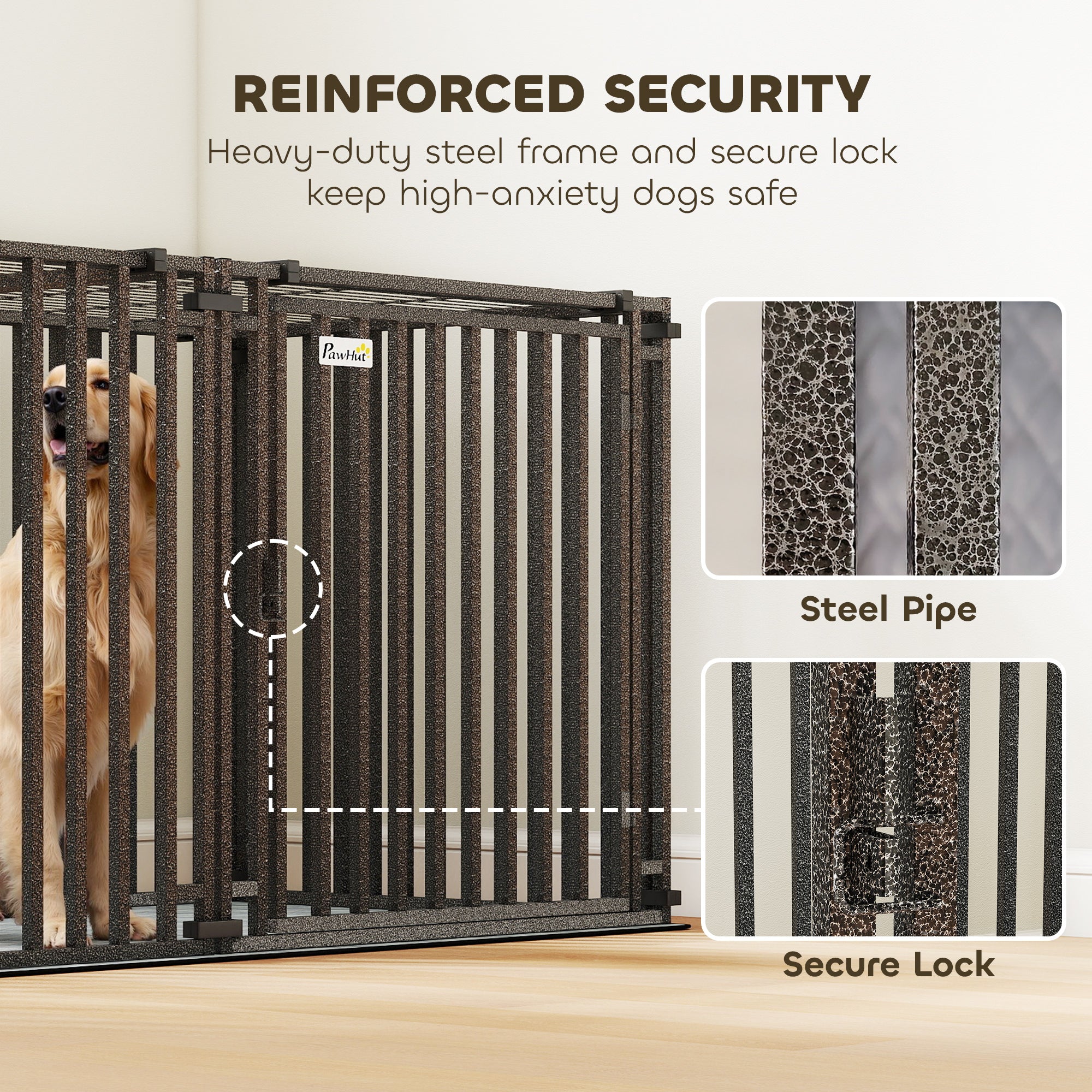 55 Inch Heavy Duty Dog Crate, Extra Large Metal Dog Cage Kennel with Mat for Large Breeds, Modular Puppy Playpen