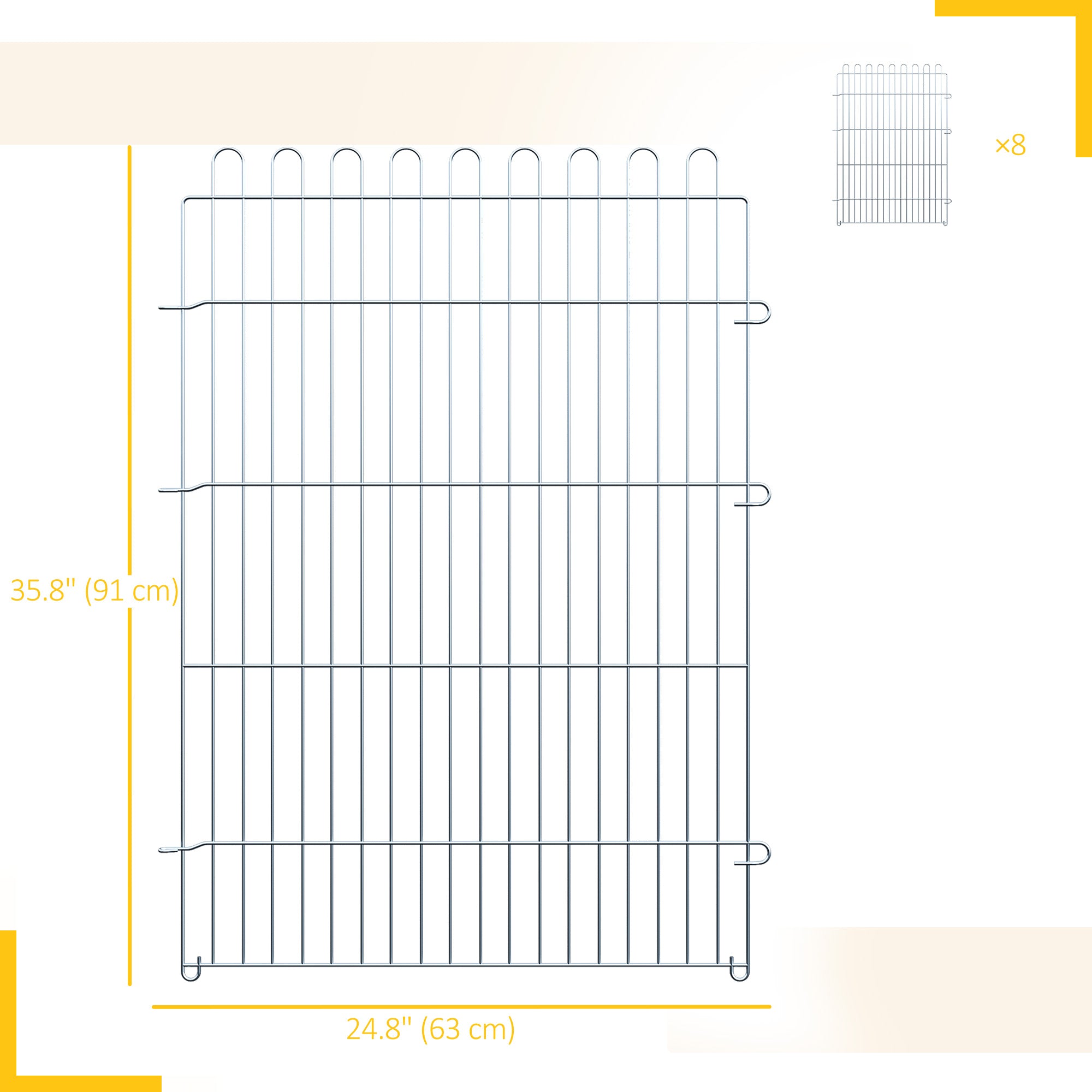36inch 8-Panel Dog Playpen Octagon Pet Exercise Playpen Crate Foldable Dog Cage Pen Puppy Kennel, Black