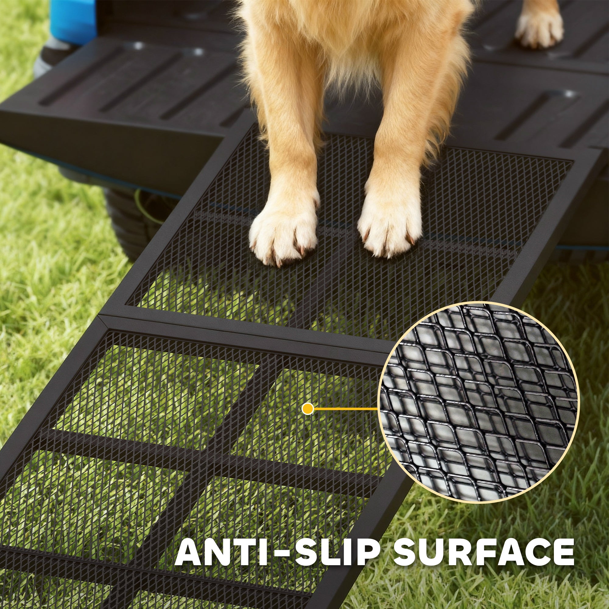 75" Folding & Portable Dog Car Ramp for Large Dogs, Extra Long & Wide, for Car, SUV, Truck, RV, High Bed