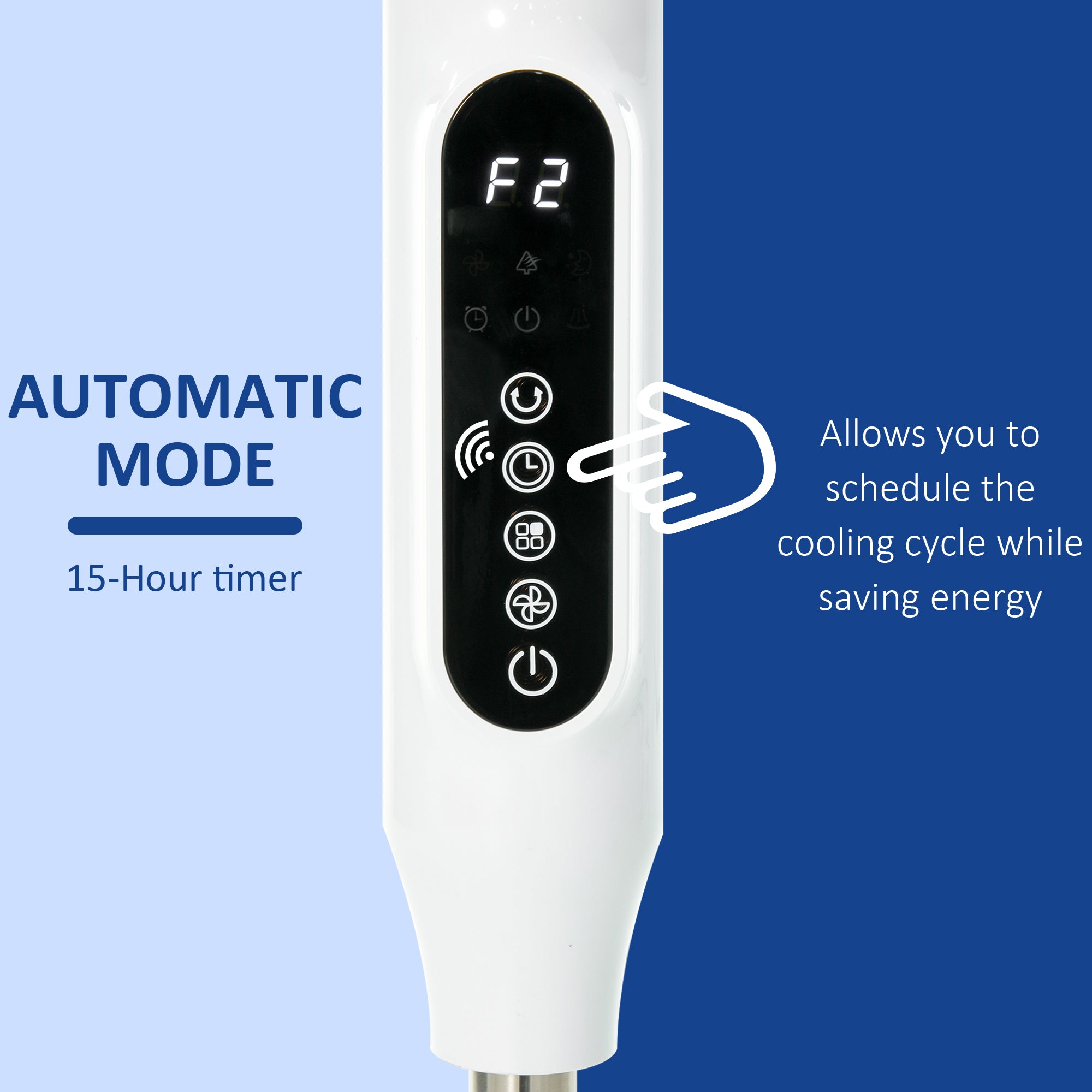 Ventilateur sur pied oscillant Aosom avec télécommande – Blanc, 54" de hauteur