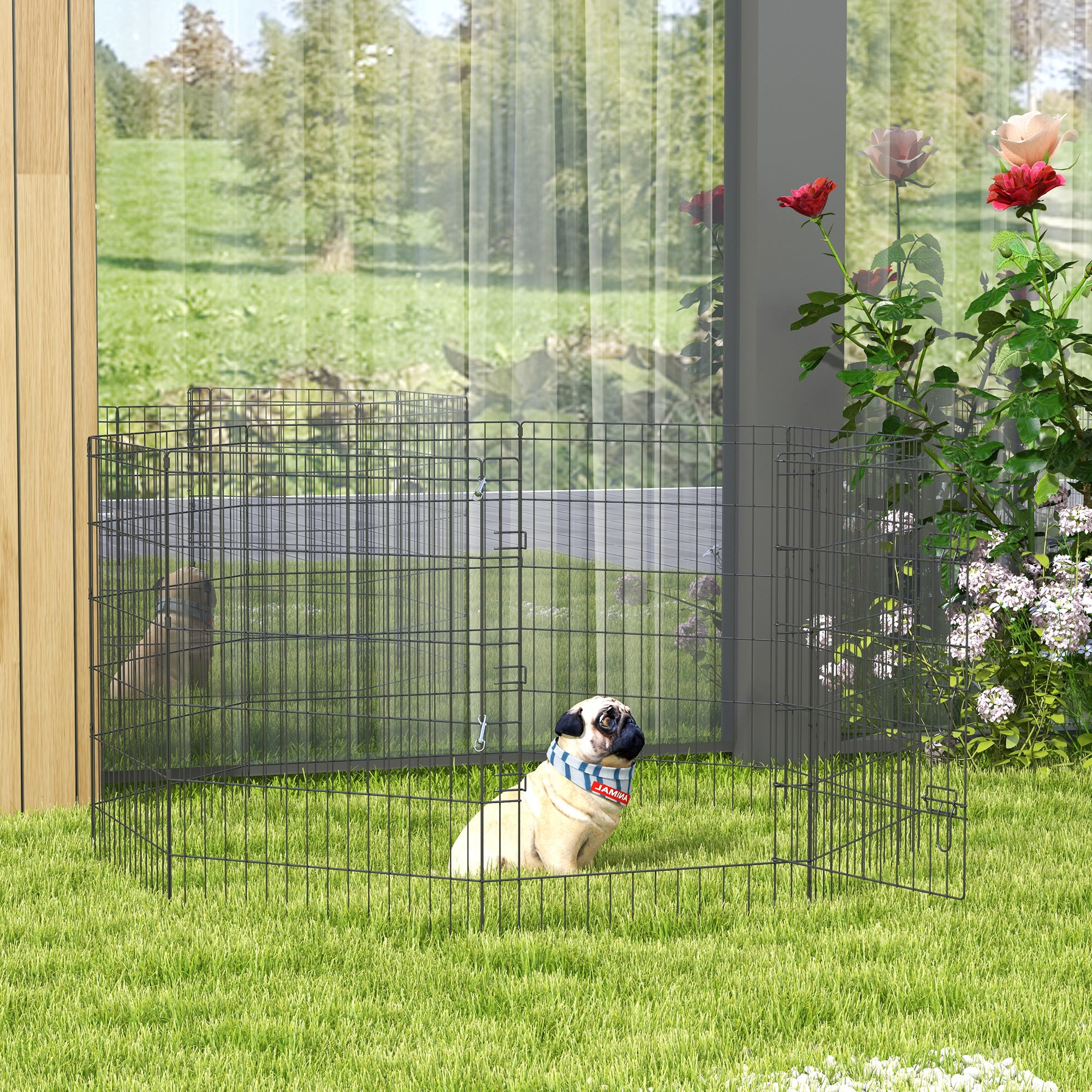 Enclos pliable en métal pour animaux, 36 pouces, 8 panneaux, cage d’exercice pour chiens et chiots