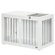 Meuble-cage pour chien de 31.5" avec deux portes, pour chiens de taille moyenne, blanc