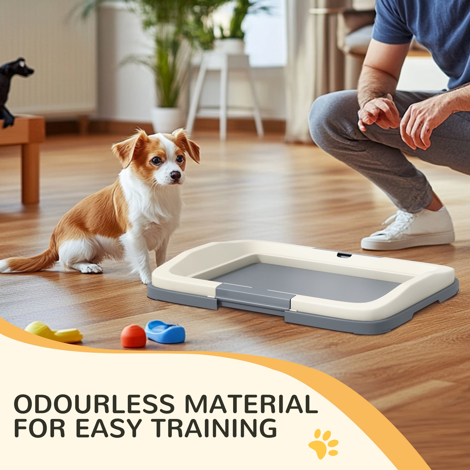18" x 13" Pee Pad Holder, Dog Potty Tray for Indoor Outdoor, Easy to Clean Dog Training Toilet Pee Pad Tray, Grey