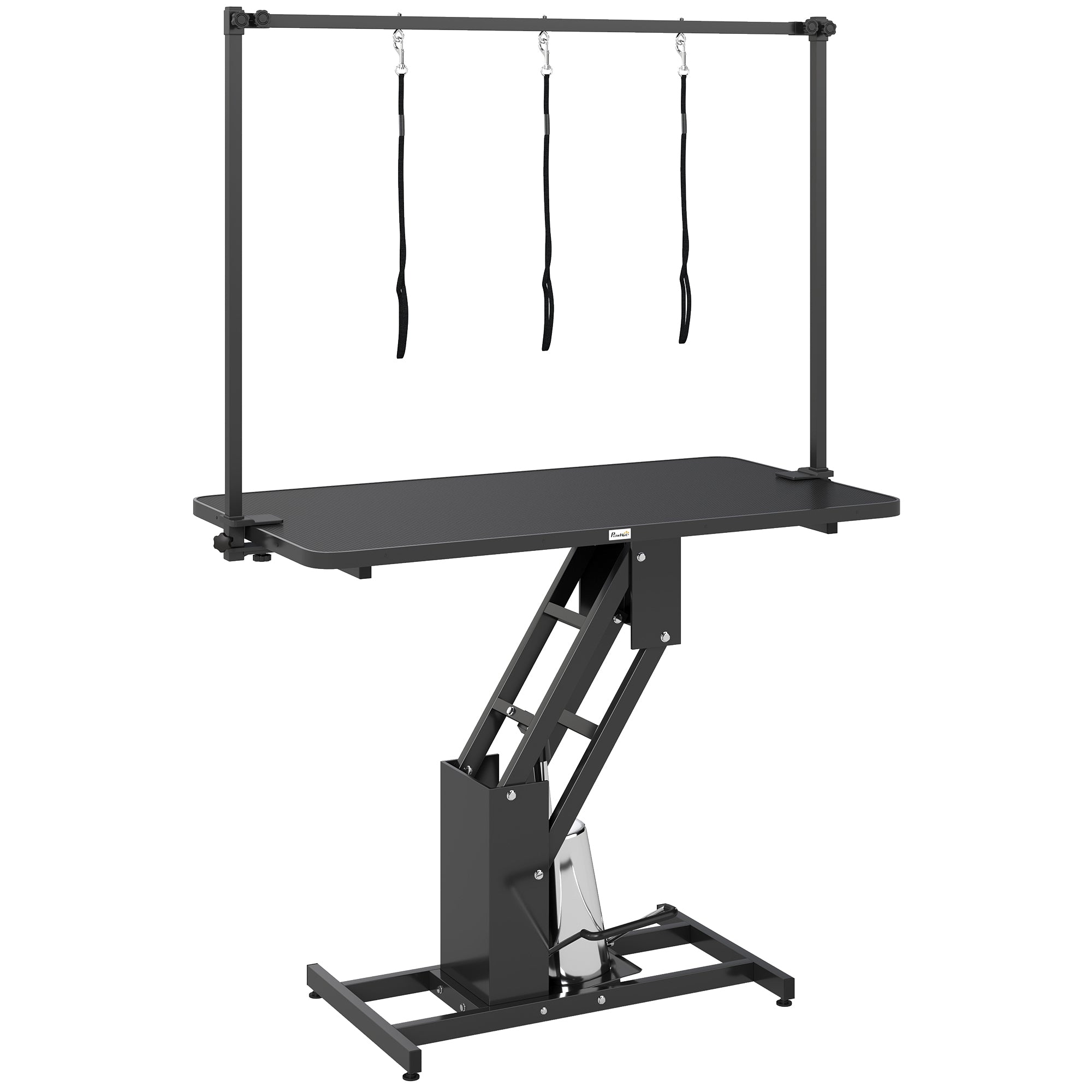 43" L Hydraulic Dog Grooming Table, Z-Lift Height Adjustable Pet Grooming Table with Noose and Non-Slip Tabletop