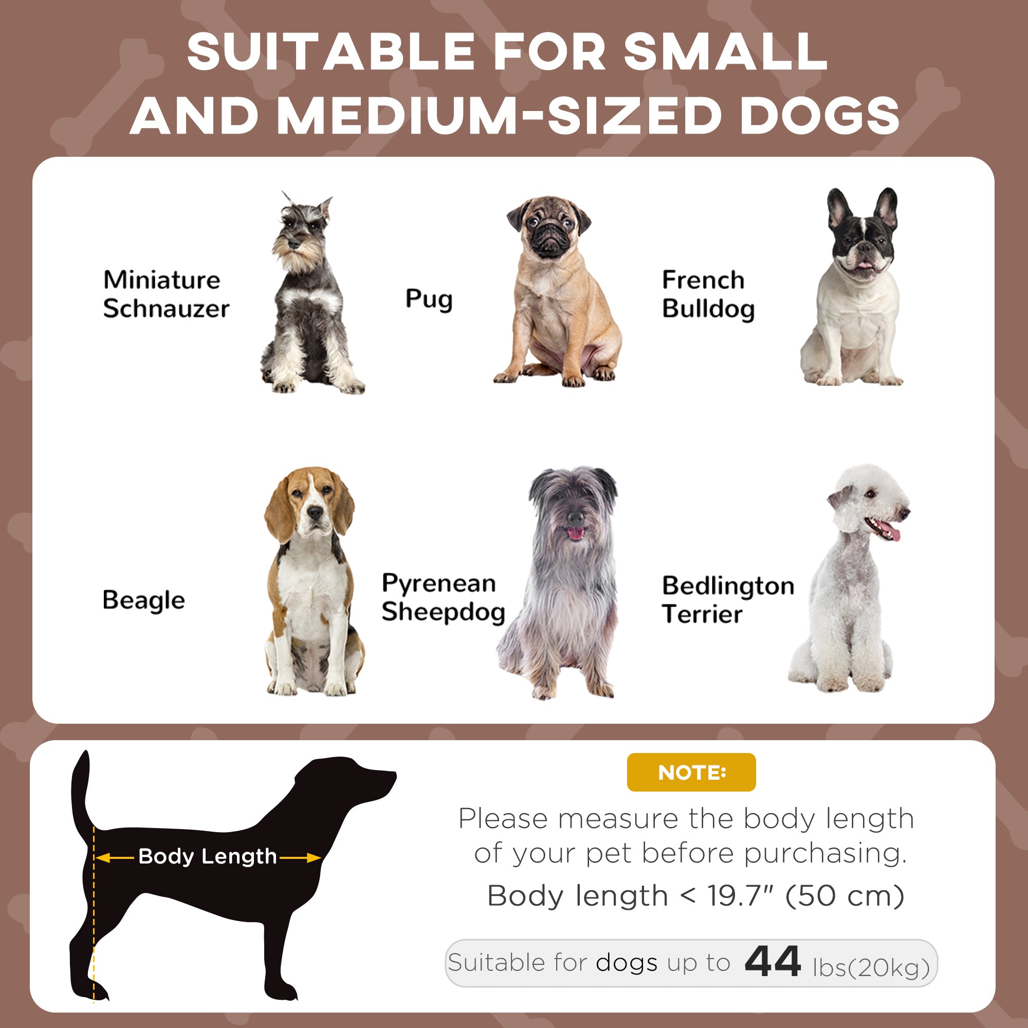 Lit surélevé rafraîchissant pour chien avec auvent, tissu maillé lavable et respirant, pour chiens de petite et moyenne taille, café
