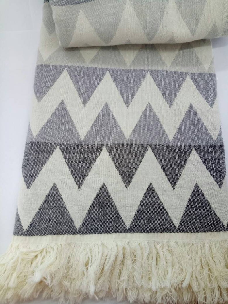 ZIG ZAG TURKISH TOWEL-Turkish Towel-DECOROLALA